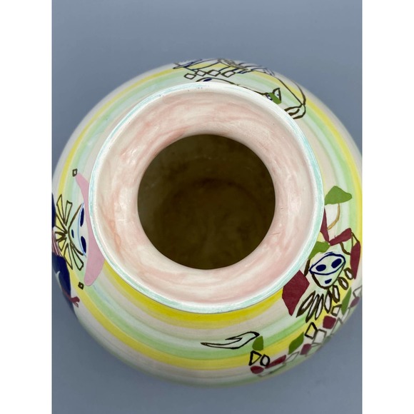 Harlequin Clown Court Jester Hand Painted Ceramic Vase 1970s Ceramic Decor - Picture 5 of 9